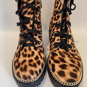 gianni bini Lyine leopard print haircalf bootie